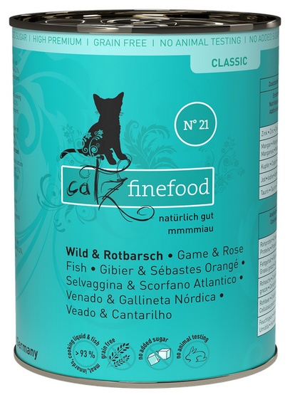 KRHCMPVPaNbVakZCPchZ Catz Finefood Classic N.21 Dziczyzna i Karmazyn puszka 400g - obrazek 1