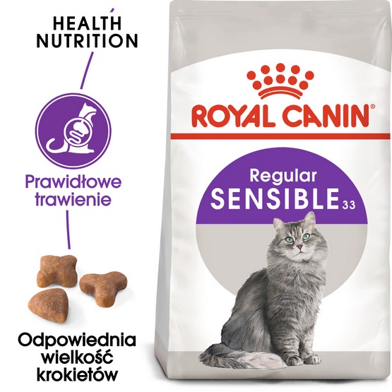RGBXWThgKcKShkbHTWCS Royal Canin Sensible karma sucha dla kotów dorosłych, o wrażliwym przewodzie pokarmowym 4kg - obrazek 1